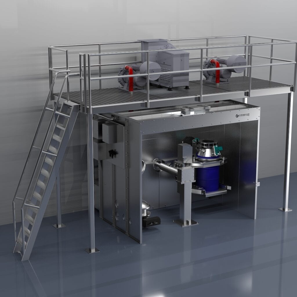 CROSS FLOW BOOTH with INTEGRAL DRUM INVERTER 1