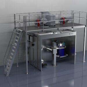 CROSS FLOW BOOTH with INTEGRAL DRUM INVERTER 1